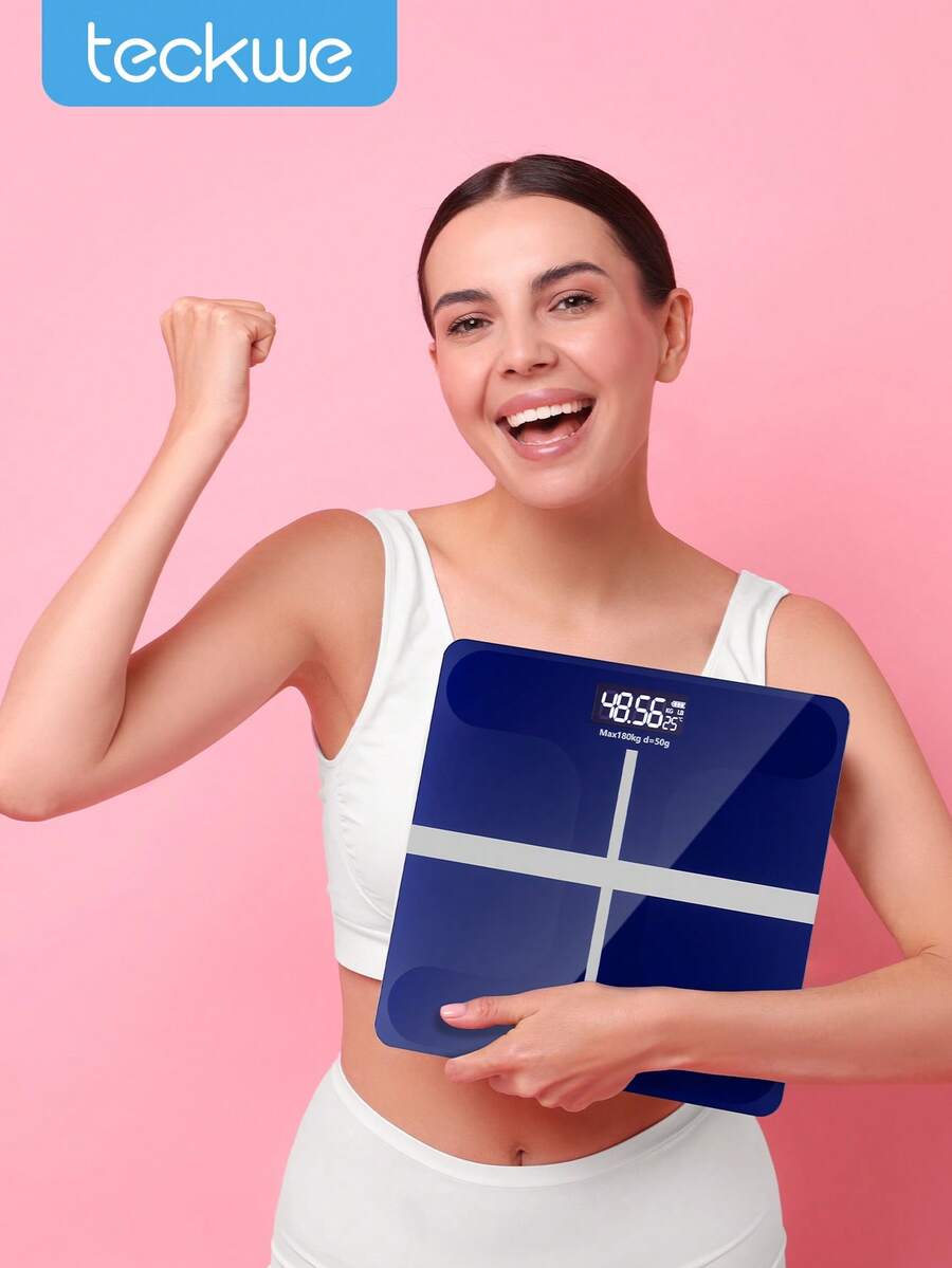 Teckwe Weight Scale,Highly Accurate Digital Bathroom Body Scale,Digital Weighing Machine For People,High-Definition Display & USB Charging,Intelligent Power On And Off Weight Scale