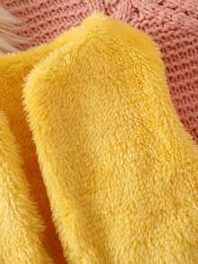 3pcs Set Cute Bear Embroidered Flannel Vest Infant Pajamas New Born Baby Girl Velvet Cute Yellow Three-Piece Set Autumn And Winter Baby Set Autumn Winter Season Baby Casual Sets - Yellow - View 4