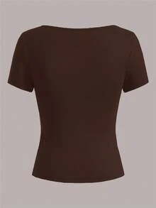 SHEIN EZwear 3 Stücke Damen Kurzarm Crop Top Lässig Passform T-Shirts, geeignet für den Sommer