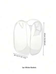 Foldable Laundry Hamper With Pockets, Large Collapsible Mesh Clothes Basket With Handles, Space Saving Storage For Dormitory Apartment Closet - bright white - View 4