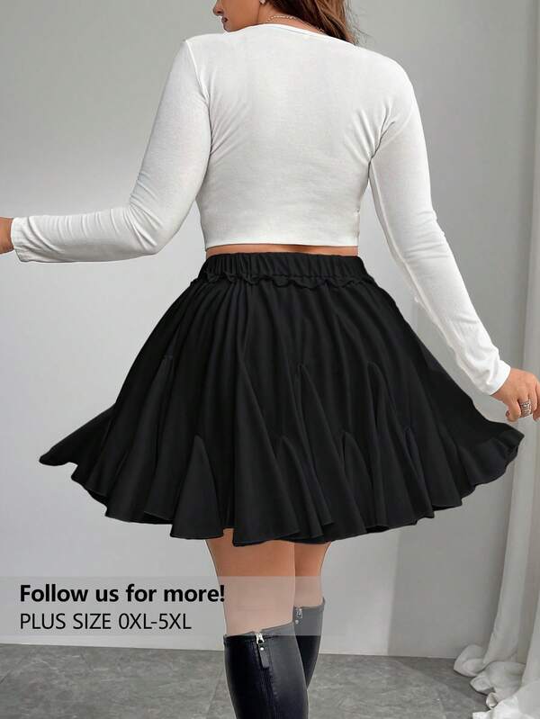 Firerie Plus Size Women Valentine White Ruffled Hem Mini Skirt, High Waisted Pleated Skirt, Sexy Ballet Tutu Skirt, Party Wear, Streetwear, Summer/Fall Women Skirts,White Skirt,White Mini Skirt.