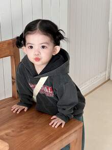 DAZY 女童韩版英文字母印花连帽长袖卫衣