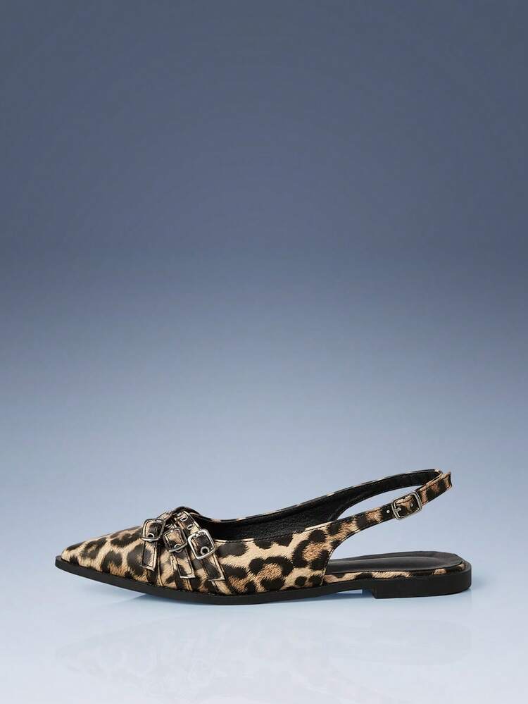 CUCCOO GRLICON Women's Leopard Print Flat Loafers, Y2K Punk Style Motorcycle Inspired, Suitable For Halloween, Christmas, Party Outfits