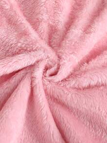 SHEIN Explorewe 女童卡其色保暖内衬连帽双排扣时尚夹克，适合2025年返校季、年轻女孩校园装和运动装 - 粉色 - 查看 3