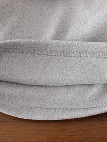 SHEIN 女婴时尚连帽长袖卫衣和喇叭裤套装 - 灰色 - 查看 5