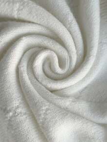 Genkimix Kids Jersey de niña con tejido especial de hilo, adornos de lentejuelas y perlas, cuello redondo, manga larga, jersey de punto, diseño de lujo con combinación, sensación de alta gama, estilo académico blanco puro, otoño/invierno