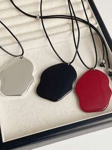 1pc/3pcs Cloud-Shaped Mirror Pendant Sweater Chain For Women, Unique Neck-Hanging Pendant, 3D Asymmetrical Small Mirror Necklace, Outfit Accessories - Multicolor - View 2