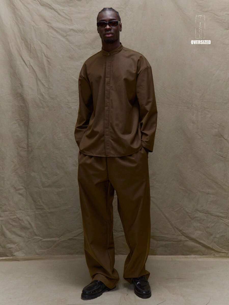 Musero Straight Leg Pleat Front Basic Smart Trouser Fall SPRING SUMMER - Brown - View 1