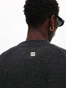 SUMWON Charcoal Grey Ribbed Knit Crew Neck Long Sleeve Pullover Sweater Winter Casual Men's Wear, Knit Wear Men, Men Dark Ribbed Sweater, Jumpers Men Plain - Dark Grey - View 6