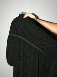 Hourglow Christmas Plus Size Elegant Commuter Fuzzy Patchwork Off-Shoulder Fitted Dress