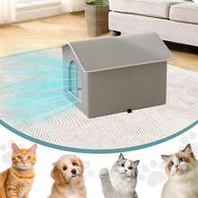 Outdoor Cat House Cooling Cat Nest Outdoor/Indoor Cat Warmth Cat House Four Seasons Universal Cat Bed Easy To Assemble,Foldable Oxford Cat House, Indoor & Outdoor, Rainproof, Thermo-Regulated, Waterproof, Stray Cat Shelter - Grey - View 9