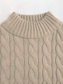 Sweetra 2 件套女式休闲针织毛衣上衣和长裙套装，宽松高领长袖短款上衣和裙子，秋冬