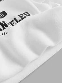 Girlism Teen Girls' Basic Casual Letter Print Sweatshirt Set, Black & White - Black and White - View 15