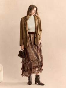 Daringsoles 别致尖头踝靴 | 金属环扣带 | 粗跟，适合增高 | 百搭秋冬款式 | 2 双，高级皮革外观 - 棕色 - 查看 2