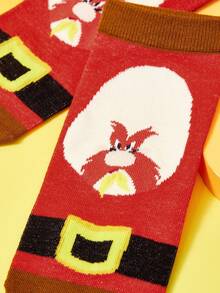 LOONEY TUNES X SHEIN 女士舒适柔软卡通图案短袜 - 彩色 - 查看 4