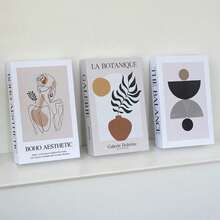 1件/3件装时尚家居风格可折叠仿真书装饰，设计师奢华现代仿真装饰书，适用于家居书架装饰，是客厅、桌面和墙面装饰的理想之选。适用于各种场景。豪华桌面仿真书装饰套装，时尚设计师仿真书收纳盒，英文道具书模型 - 彩色 - 查看 9