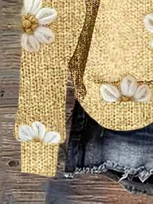 EMERY ROSE 秋冬女士针织花卉印花圆领长袖休闲运动衫 - 彩色 - 查看 3