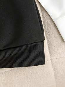 SHEIN 1pc Young BoyKnit Sweatshirt, Cute Dinosaur Embroidery 2 In 1 Classic Casual Pullover For Autumn/Winter - Black and White - View 7