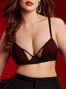 EmpressEnvy 1pc Sexy Smooth Wine Red Underwire Push-Up Bra For Women - Red - View 5