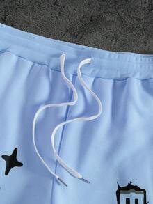 PAVTROS Men's Thermal Lined Casual Letter Print Hoodie And Sweatpants Set, Autumn/Winter Designer Sweatsuit Men Street Wear Sets Men Tracksuit Set Men Sweatsuit Set - Multicolor - View 5