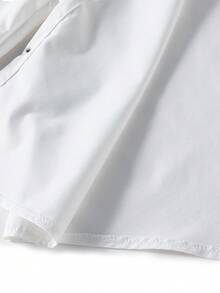 SHEIN 1 件青少年男孩绅士风格米色百搭修身长袖翻领衬衫，优雅学院风个性化休闲外套，适合婚礼、婚礼宾客、花童、戒童