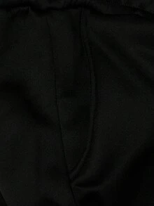 Manfinity Men's Letter Print Contrast Color Drawstring Hooded Sweatshirt And Sweatpants Casual Suit - Multicolor - View 6