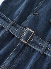 GlowEve 女式休闲无袖牛仔连体裤 - 藍色 - 查看 6