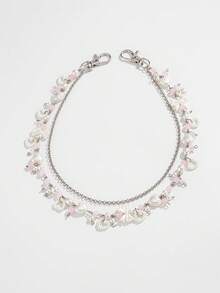 ROMWE Fairycore 1 chiếc Dây chuyền tua rua ngôi sao đơn giản thời trang, dây chuyền hợp kim kim loại nhiều lớp, phụ kiện nữ, trang trí quần, thích hợp mặc hàng ngày, lễ hội âm nhạc, tiệc tùng - Nhiều màu - chuỗi ngọc trai giả hình trái tim nơ - Xem 2