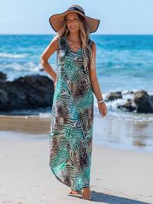 Sylviya Casual Minimalist Women Long Dress, Suitable For Summer Suitable For Going Out Leopard Print Chic Dress - Multicolor - View 3