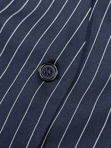 Airlisse Women's Striped Long Sleeve Top And Skirt Set, Casual Commuter Suit, Business Casual