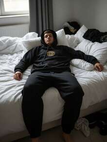 Plus Size Men Basic Tops - Black - View 2