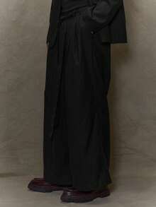 Musero 阔腿修身同面料长裤 秋冬春夏 - 黑色 - 查看 3