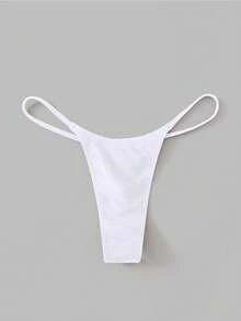 Oceva Summer Beach Solid Thong Bikini Bottom - White - View 2