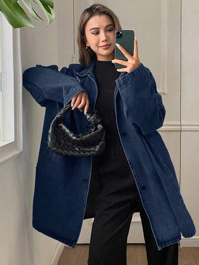 DAZY معطف وجاكيت جينز فضفاض وكاجوال للنساء، خريف/شتاء