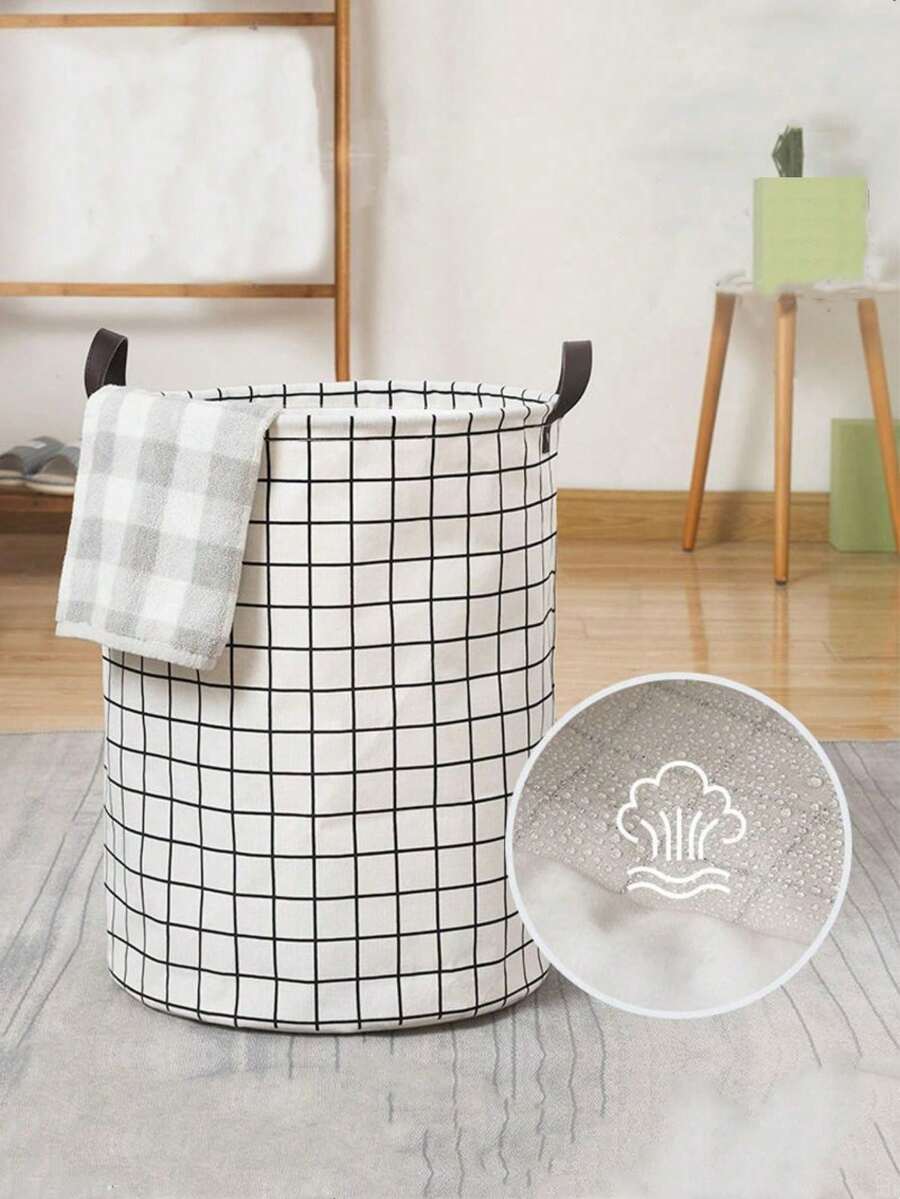 1个可折叠便携帆布洗衣篮，也适用于存放衣物和儿童玩具，家用洗衣篮，大容量洗衣袋/洗衣用品，带提手