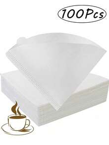 50/100Pcs Coffee Filters, Cone Shaped Paper Filters Easy To Use Upgraded Design Size V02, V-Shaped Hand Brewed Coffee Filter Paper Filter Cup Uses Filter Paper Hand Brewed Coffee Filter Paper, Compatible With Pour Over Drippers Back To School - White - View 11