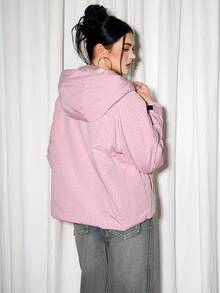 Sweetina 可爱的全水钻紫红色毛绒滑雪夹克 - 淺粉色 - 查看 2