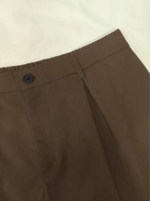 SHEIN LUNE Plus Size Pleated Detail Versatile Office Pants Fall Cloth For Women