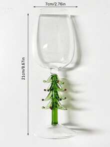 1个圣诞树造型高脚杯，红酒杯，葡萄酒杯，玻璃器皿，适用于家庭、餐厅、家居装饰、餐具、圣诞礼物