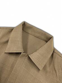 Women's Short Zip-Up Jacket, Winter Coat - Brown - View 16