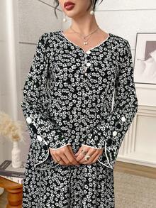 Al Najma 女士土耳其长裙和阿拉伯传统长袍 - 黑色 - 查看 6