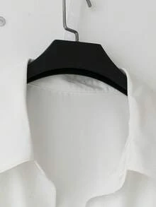 SHEIN PETITE CURVE 大码浅蓝色长袖衬衫、吊带背心和阔腿裤三件套，优雅休闲家居服，适合娇小身材 - 彩色 - 查看 6