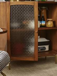 1 Roll Vintage Geometric Pattern Glass Film, Privacy Window Film, Glass Window Sticker, Reusable Non-Adhesive Glass Decoration For Home And Office