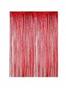 1PC Matte Sage Red Tassel Background Decoration For Wedding Parties. Sage Red Background Tassel Curtains. Sage Red Tassel Background Decoration For Party Decoration. Suitable For Red Theme Wedding Birthday Parties - Red - View 7
