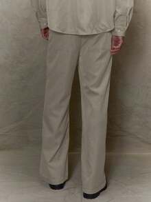 Musero Lightweight Straight Leg Elasticated Drawstring Trousers SPRING Wardrobe - Brown - View 4