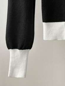 Franclia Áo khoác len cardigan dệt kim dáng ôm, ve áo lớn màu đen trắng, tay dài, nút kim loại, thiết kế đơn giản, thanh lịch dành cho nữ, mùa đông, mùa thu, giáng sinh, năm mới, lễ tạ ơn - Nhiều màu - Xem 6