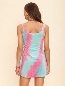 SHEIN LUNE Tie Dye Tank Dress - Multicolor - View 2