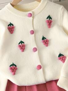 SHEIN Sparklyn مجموعة كنزة صوفية وتنورة مبطنة للبنات 2 قطعة، تشمل كارديجان بأكمام طويلة وتنورة مطوية، مريحة وقابلة للتنوع، مناسبة للارتداء اليومي والحفلات في فصلي الخريف والشتاء - وردي - مشاهدة 5