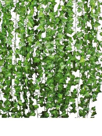 12/24PCS Fake Vines With Leaves For Bedroom Artificial Ivy Garland Fake Ivy Leaves Artificial Greenery Plant Garlands Hanging Vines For Room Decor Wedding Wall Indoor Outdoor Decoration