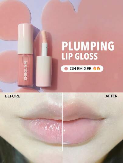 SHEGLAM Hot Goss Plumping Lip Gloss - Oh Em Gee Sofortiges volumenverstärkendes getöntes Lipgloss mit hochglänzendem Finish, feuchtigkeitsspendender Lippenplumper, reduziert Lippenlinien, nicht klebrig, Lipgloss-Öl, rosa Lipgloss Marke Beauty Make-up Gesichtsfarbe Kosmetik für Frauen Mädchen, perfekt für Herbst Winter, ideal für Y2K, modisch, geeignet als Geburtstagsgeschenk, Weihnachtsgeschenk, Partyoutfit